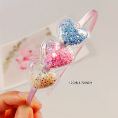 5pcs Colorful Love Headband Transparent PVC Hair Band For Girls