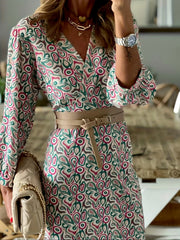  Boho Dress Lantern Sleeve Maxi Dress