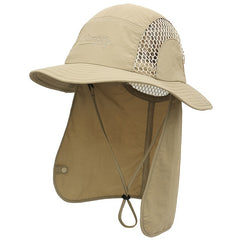 Outdoor Breathable Bucket Hat Sunscreen Quick Drying Neck Protection Hat