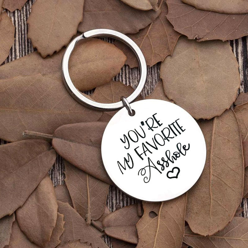 Favorite Asshole Keychain College Student Gift Curse Word Keychain