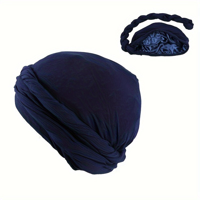 Vintage Twist Head Wrap Durag Ethnic Style Turban Men