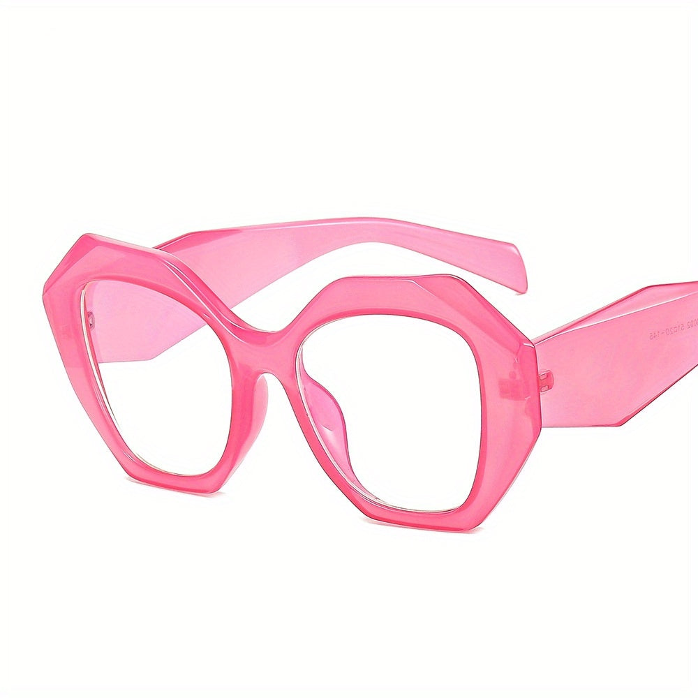 Geometric Frame Clear Lens Glasses For Women Men Y2K Candy Anti Light Glasses