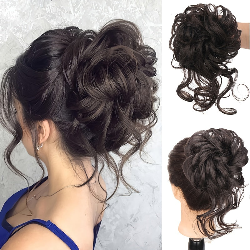 Women's Curly Hair Bun Chignon for Wedding Daily Use