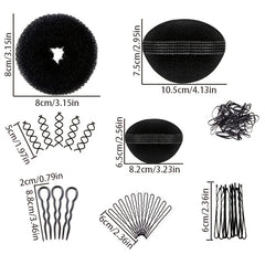 53pcs Hair Styling Set Hair Accessories DIY Hair Modelling Tool Kit
