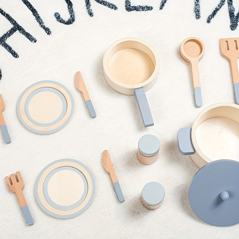 Kids Play Kitchen Set Cookware Toy Set Interactive Cooking Utensils