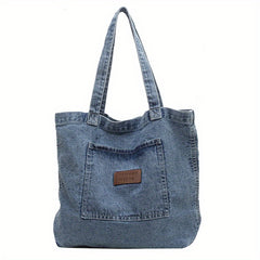 Vintage Denim Shoulder Bag Large Capacity Tote