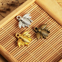 3Pcs Silver Plated Bee Charm Pendant DIY Craft