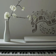 2pcs PET Hollow Out Drawing Stencils with Musical Note Brush