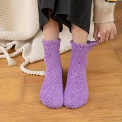 10 Pairs Fuzzy Mid Tube Socks Women's Stockings
