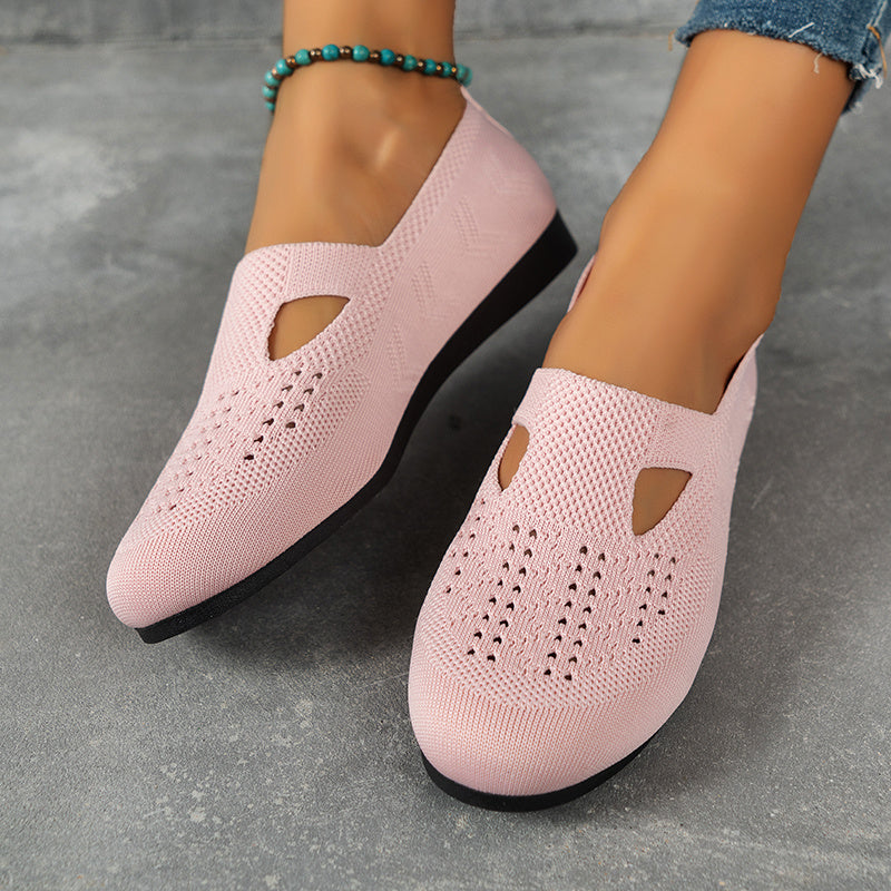 Women's Lightweight Breathable Knit Flat Shoes