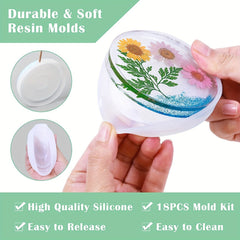 14pcs Silicone Resin Molds Kit for UV Resin Casting