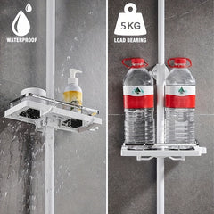 Shower Rack No Drilling Bathroom Storage Box Soap Shampoo Towel 21mm 25mm Rod