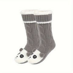 3D Animal Pattern Socks & Plush Lined Knitted Stockings