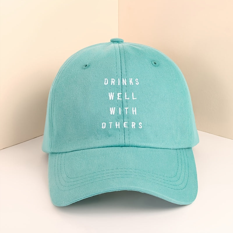 Letters Embroidery Baseball Cap Outdoor Adjustable Hat For Women