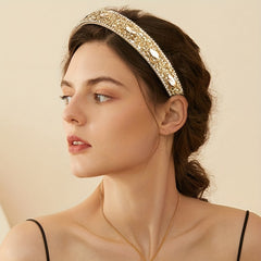 Baroque Rhinestone Headband Glitter Head Hoop Colorful Headdress