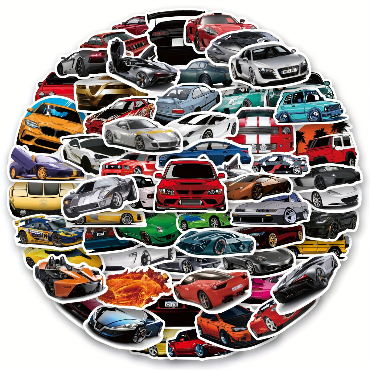 100pcs Racing Sport Vinyl Car Stickers - Waterproof