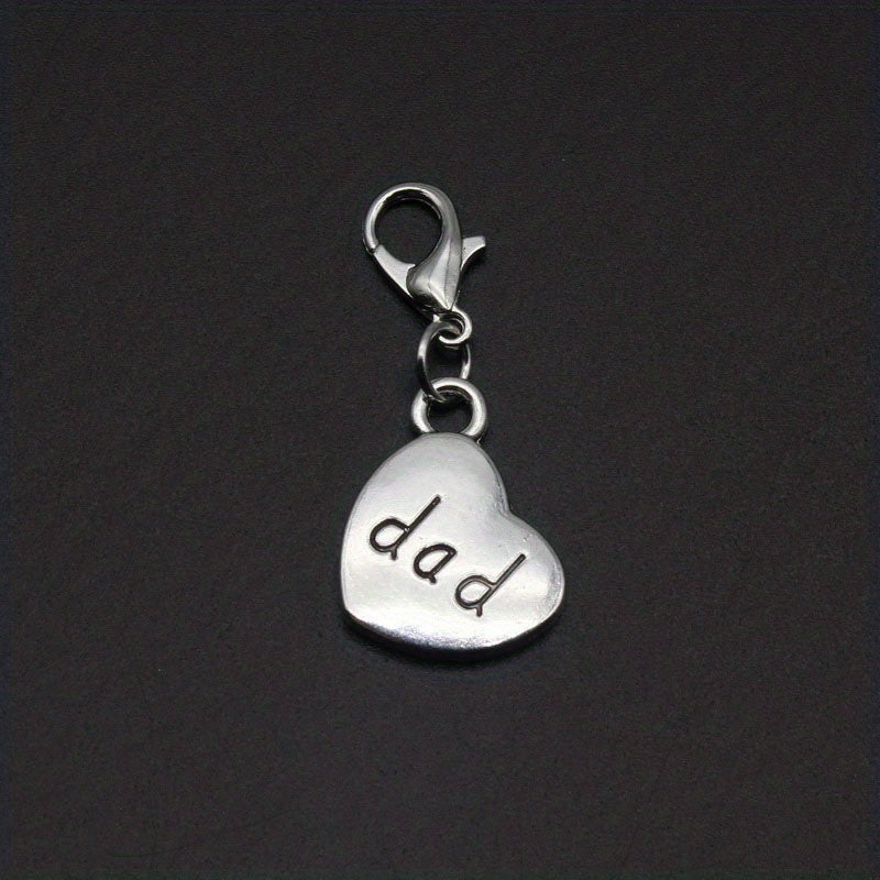 8pcs Silvery 3D Family Member Pendants Lobster Clasp