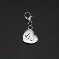 8pcs Silvery 3D Family Member Pendants Lobster Clasp