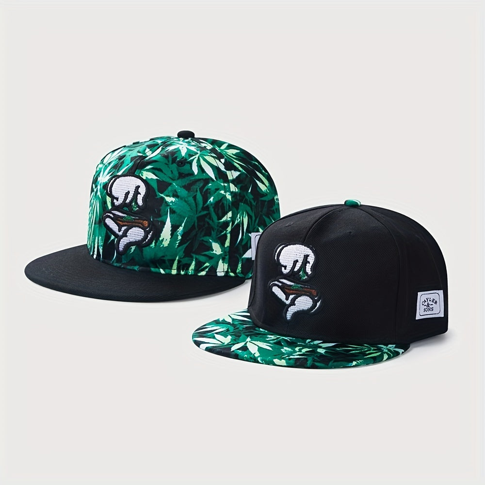 Leaf Print Snapback Hats Unisex Lightweight Adjustable Cap