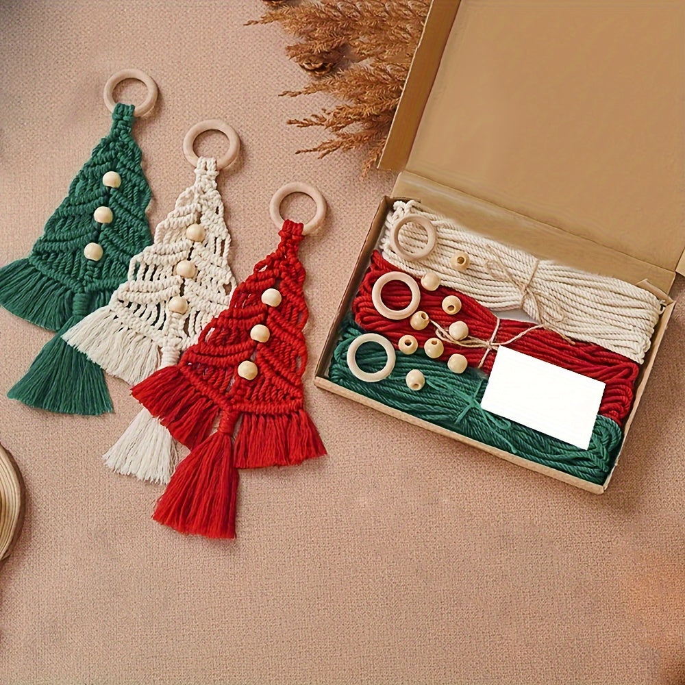 3pcs DIY Christmas Tree Weaving Set for Home Decor