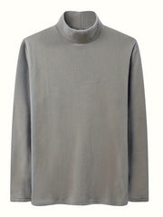 Men's Solid Pullover Fleece Crew Neck Top for City Walk Street