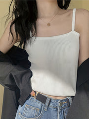 Ribbed Knit Cami Top Sleeveless Summer Top