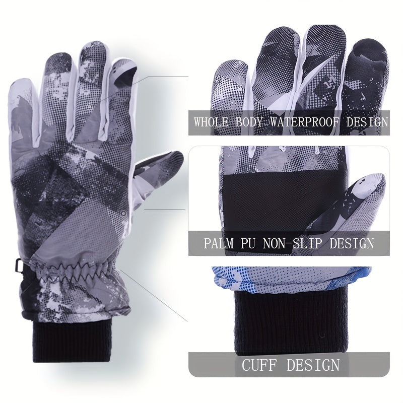 Kids Waterproof Winter Gloves for Sports Riding Skiing 8-14 Years Old