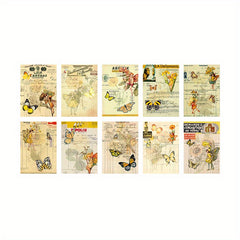50pcs Flower Fairy Theme Retro Bill Decoration Pack