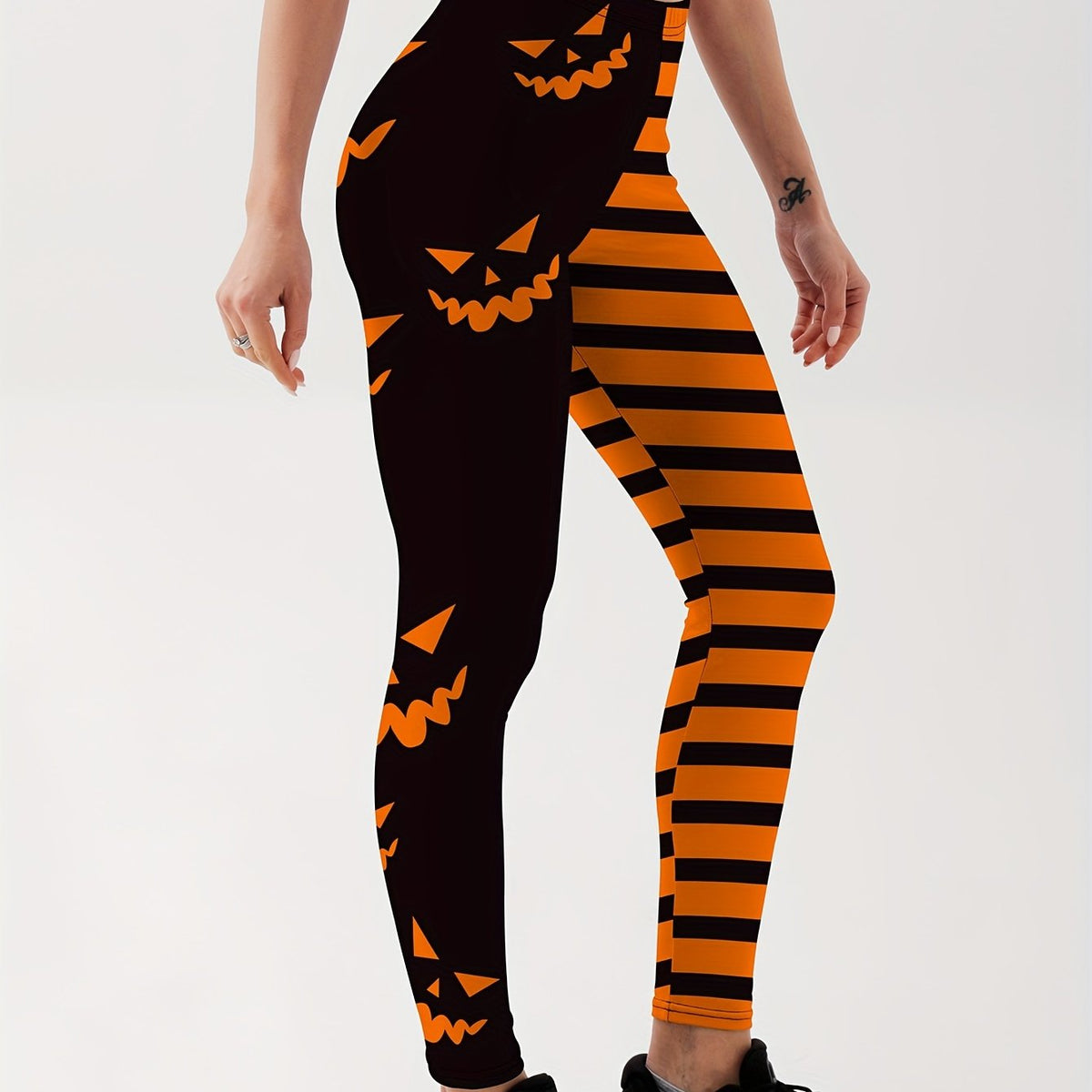 Pumpkin Ghost Print Yoga Pants High Waist Leggings