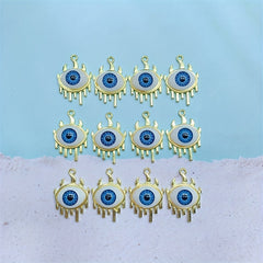 24mm Golden Evil Eyes Flame Pendant DIY Necklace