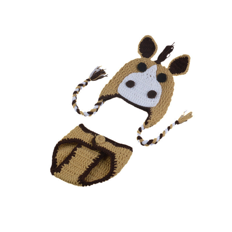 Newborn Photography Props Pony Wool Set Baby Shower Souvenirs