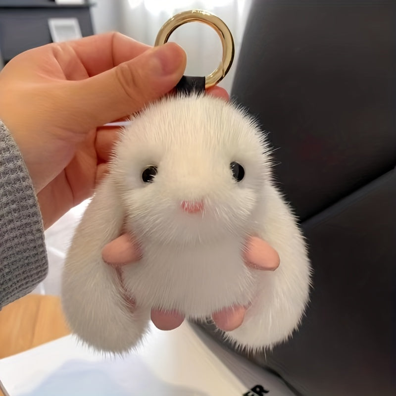 Mink Rabbit Bag Pendant High end Gift Car Keychain Halloween decor