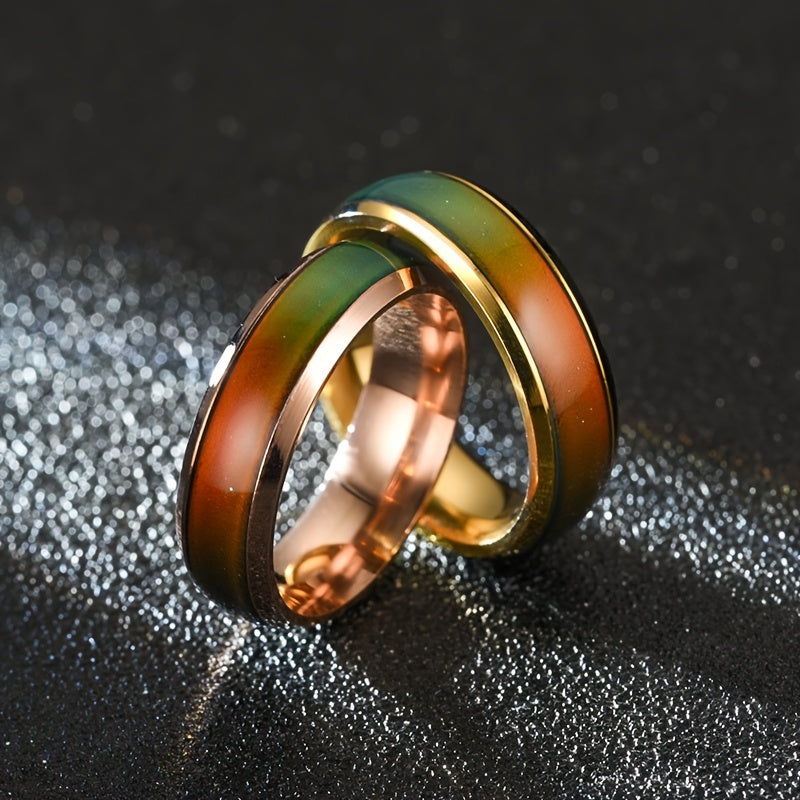 1pc Stainless Steel Couple's Changing Ring