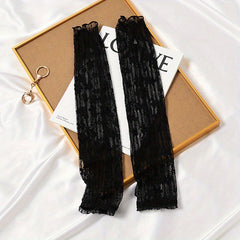 Floral Lace Fingerless Sunscreen Long Gloves Women
