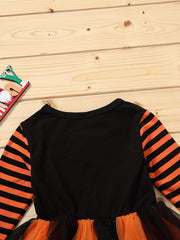 Halloween Toddler Baby Girls Dress Long Sleeve Mesh Gradient Party