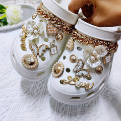16pcs Butterfly & Flowers Shoe Charms For Clogs Garden Shoes DIY Accessories