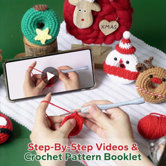 Christmas Doll Crochet Material Bag DIY Knitted Doll Set Gift