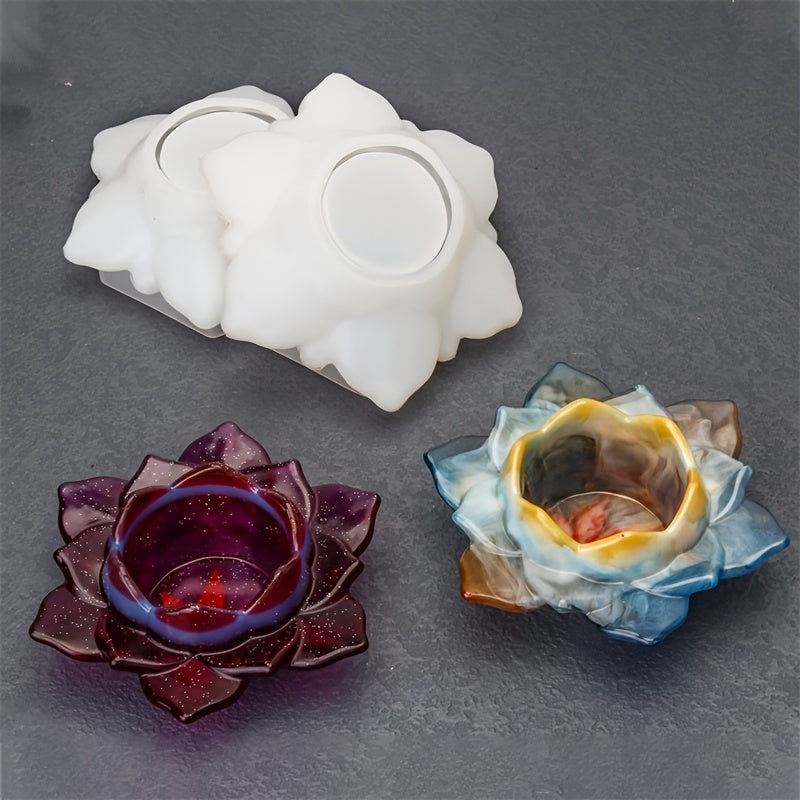 Lotus Tealight Candle Holder Resin Silicone Mold