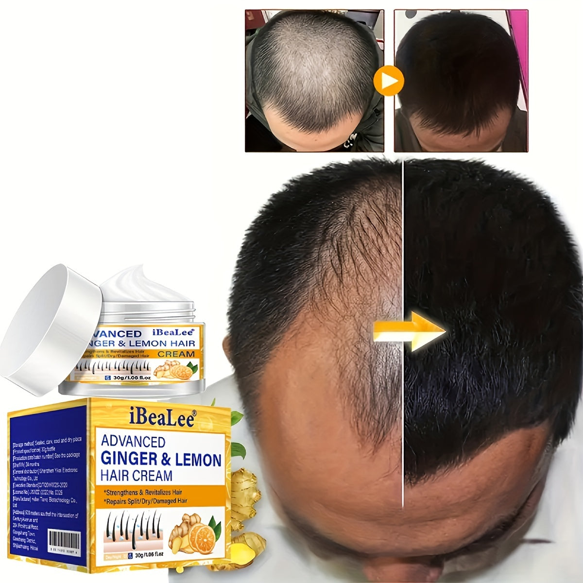 30ml Ginger Lemon Hair Care Cream Men Women