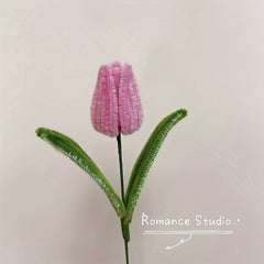 200pcs Pink Glitter Pipe Cleaners Craft for DIY Bouquet Chenille Stems