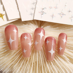 3D Nail Art Stickers Heart Star Pattern Sparkling Nail Decals