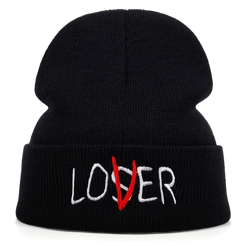1pc LOSER Pattern Men's Knitted Cap Winter Warm Cap