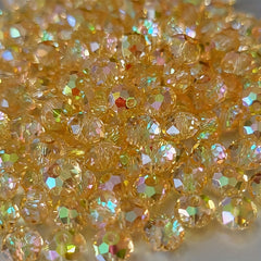 130pcs Glass Crystal Beads Car Wheel Shaped Flat Beads for Jewelry Making