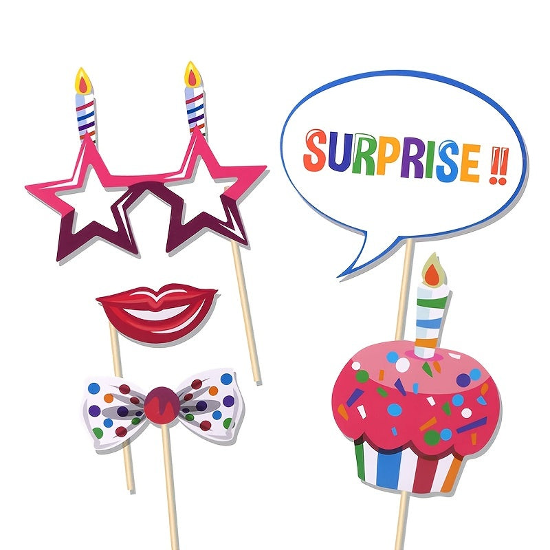 22pcs Happy Birthday Party Photo Props Party Favors Supplies for Kids Men Women