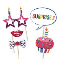 22pcs Happy Birthday Party Photo Props Party Favors Supplies for Kids Men Women