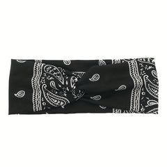 Boho Style Print Headband Yoga Sports Sweatband Turban