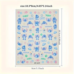 Matte Stitch Nail Stickers Hearts DIY Self Adhesive Decals