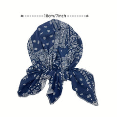 Paisley Print Head Wrap Elastic Turban Cap Lightweight Beanie Solid Women Skull