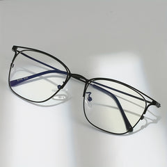 Square Anti Glasses For Women Men Lightweight Metal Frame Clear Lens Glasses