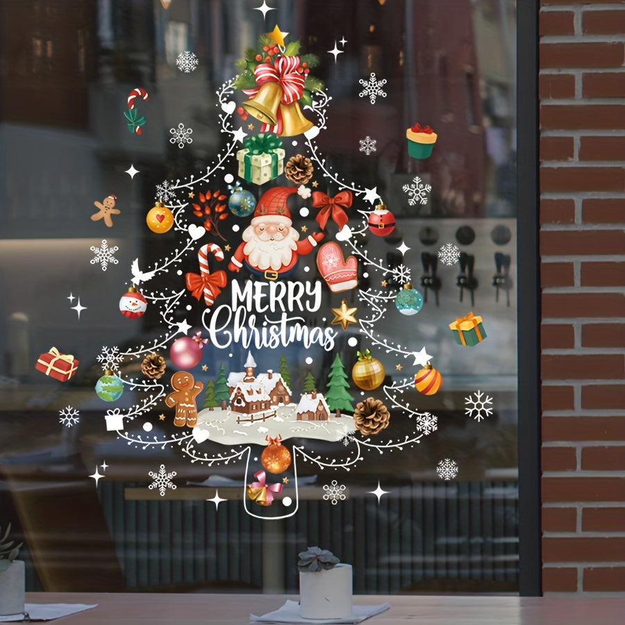 Christmas Window Sticker Santa Claus Snowman Decoration